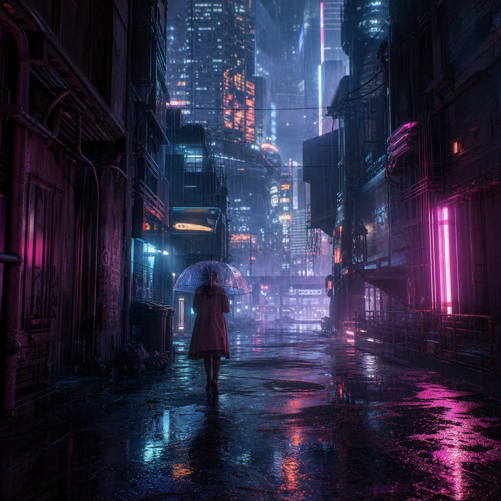 霓虹雨巷